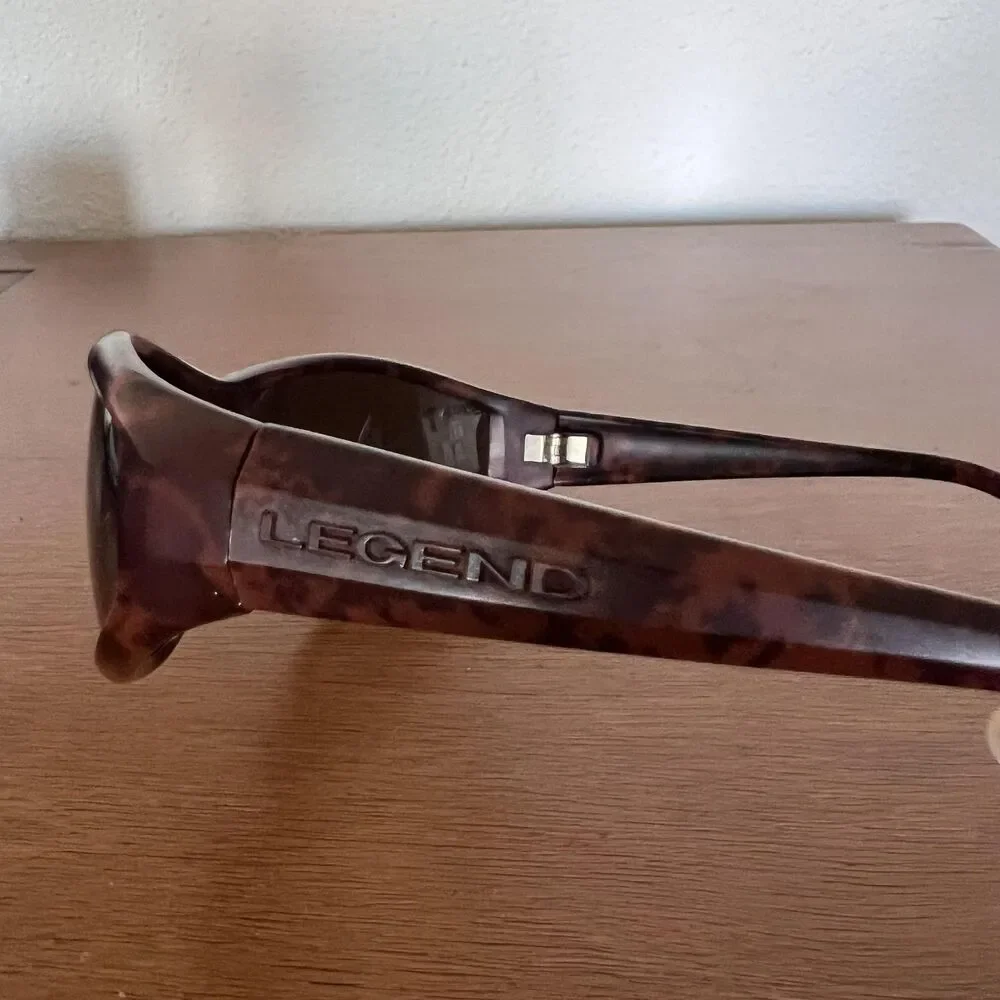 Legend Crystal Polarized Sunglasses‎ Brown Tortoiseshell Japan Sport Wrap Mens
